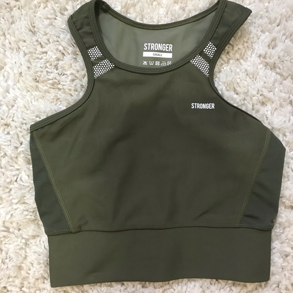 Olive green exercise top New S